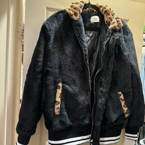 Men's Lifted Anchors cheetah fur bomber jacket
